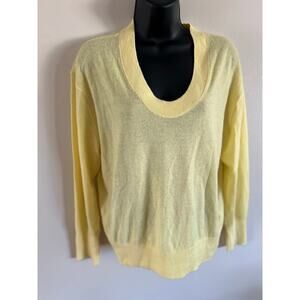 Madewell 100% Cashmere Yellow Scoop Neck Sweater XS